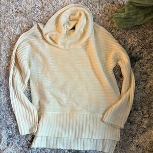 Cream Cowl Neck Sweater